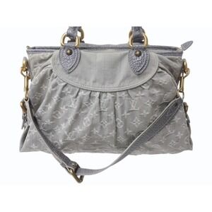 Louis Vuitton Denim Gold Gray Cabby Monogram Neo Handbag
